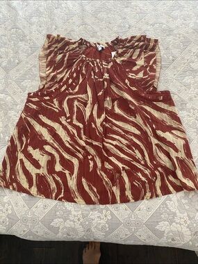 Sam Edelman Rust and Cream Printed Sleeveless Camisole